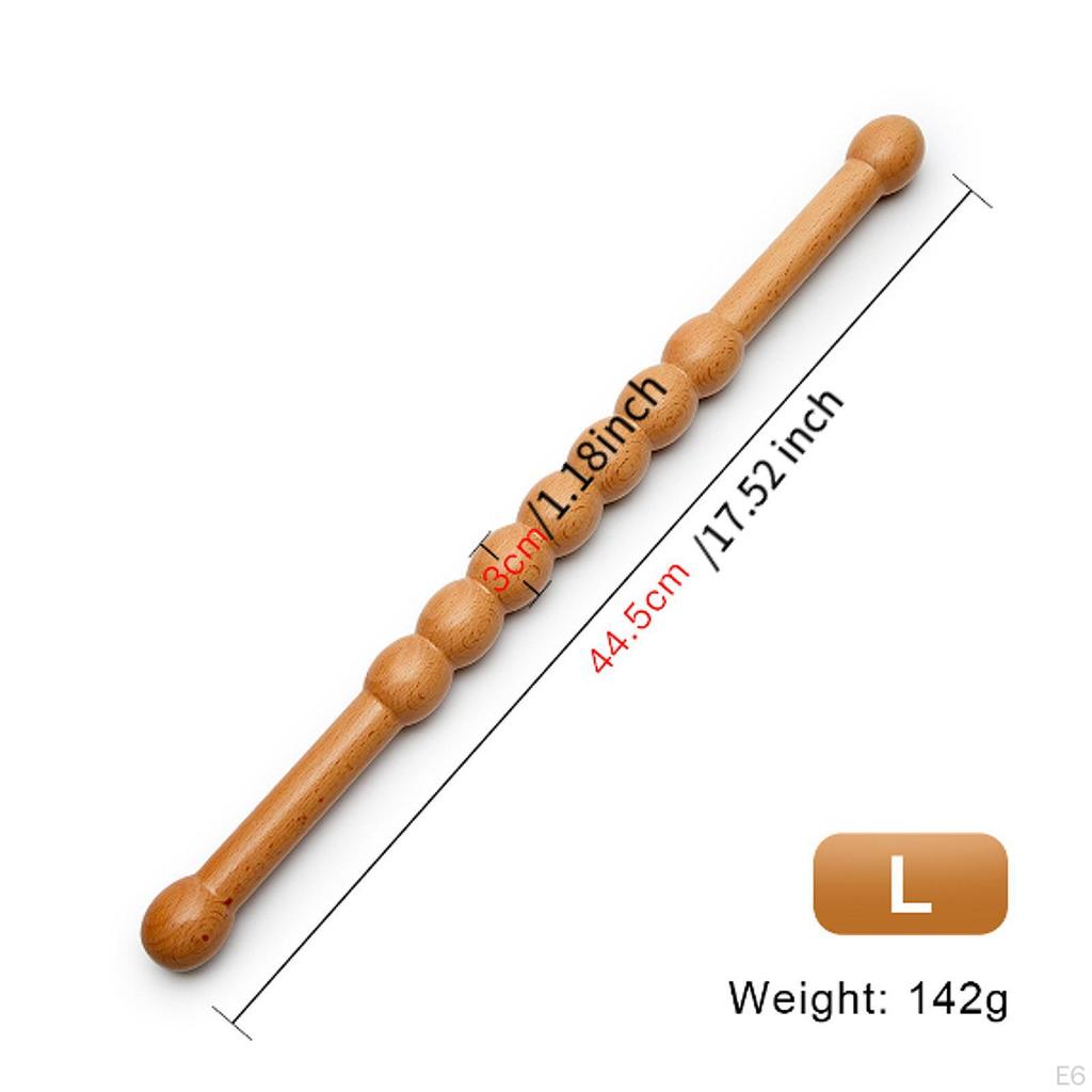 Massage Rod Massager Tool Manual Wood Lightweight Handheld Therapy Stick Scraping for Legs Full