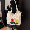 Women's Bag Large-capacity New Summer Versatile Drawstring Shoulder Shopping Bag Lazy Wind Commuter Tote Bag