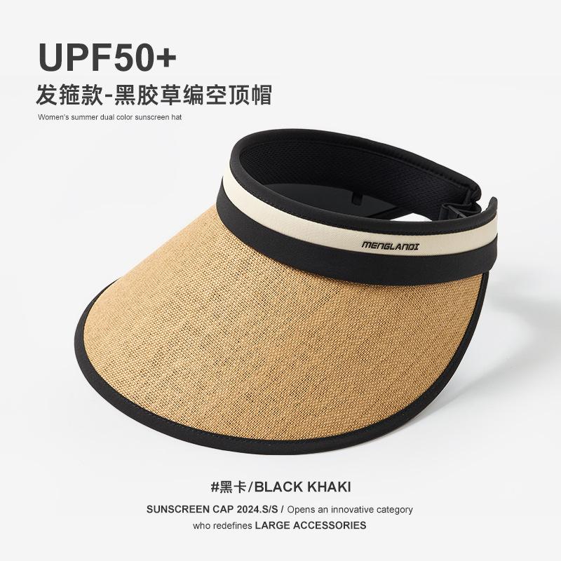 Summer Big Brim Sun Protection Hat Women's Anti-purple Line Empty Top Sun Hat Cycling Face Cover Sun Hat