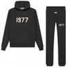 ESSENTIALS Flocked Letter Hoodie Sweatshirt Set Casual Loose Fit Couples Winter Wear