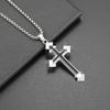 Personality Punk Multiple Crosses Pendant Necklace for Men Women Stainless Steel Fashion Hip-hop Street Party Daily Wear Jewelry