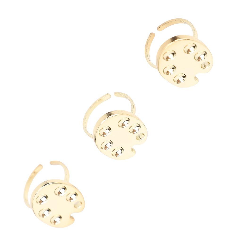 3Pcs 2.6*1.95*2.6CM Nail Art Palette Aluminum Nail Art Display Ring for DIY Practice