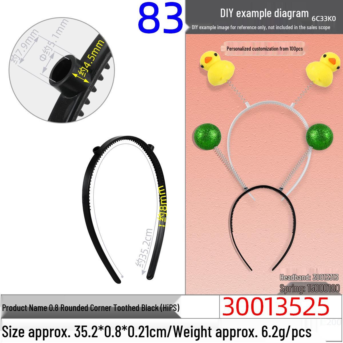 

DIY Plastic Christmas Headband with 8mm Double Row Teeth - Festive Accessory