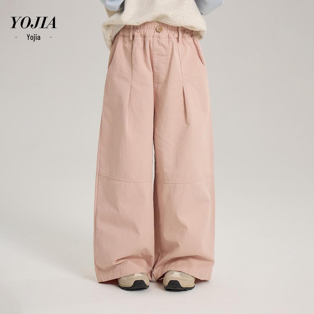 YOJIA Mädchen Baumwoll-Frühlingshose 2026 - Stylische, Dünne, Lässige Lange Hose für Kinder