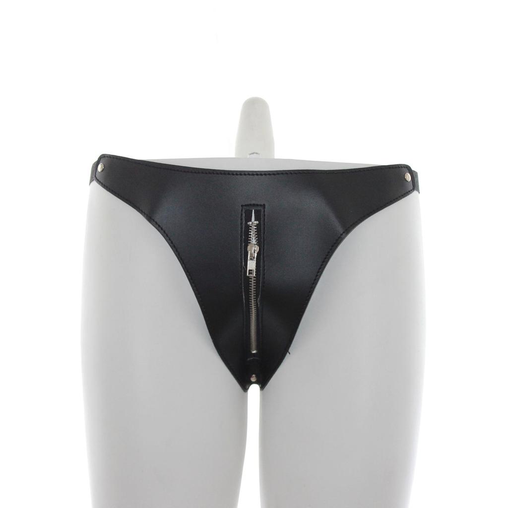 Pink PU Leather Chastity Pants Restraint Toys for Couples