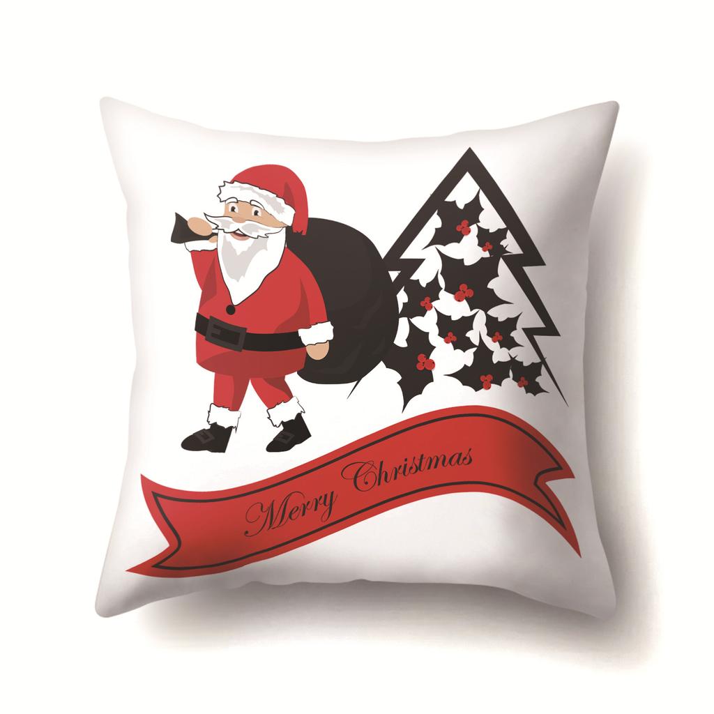 European and American Christmas Santa Claus Christmas Tree Creative Polyester Pillow Case Fashion Home Pillow Case