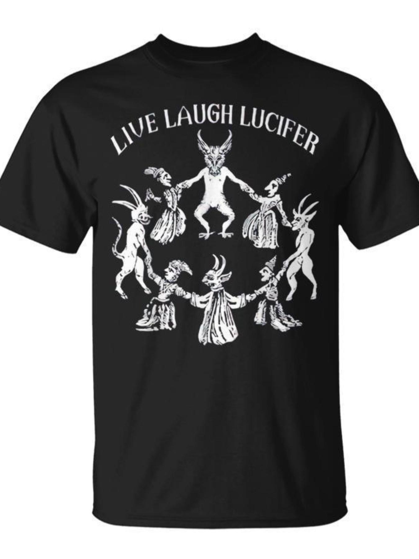 

Men s Horror Theme T-shirt - Live Laughing Lucie Round Neck Short Sleeve Halloween Soft Comfortable Street Hip Hop Men s Wear 4XL