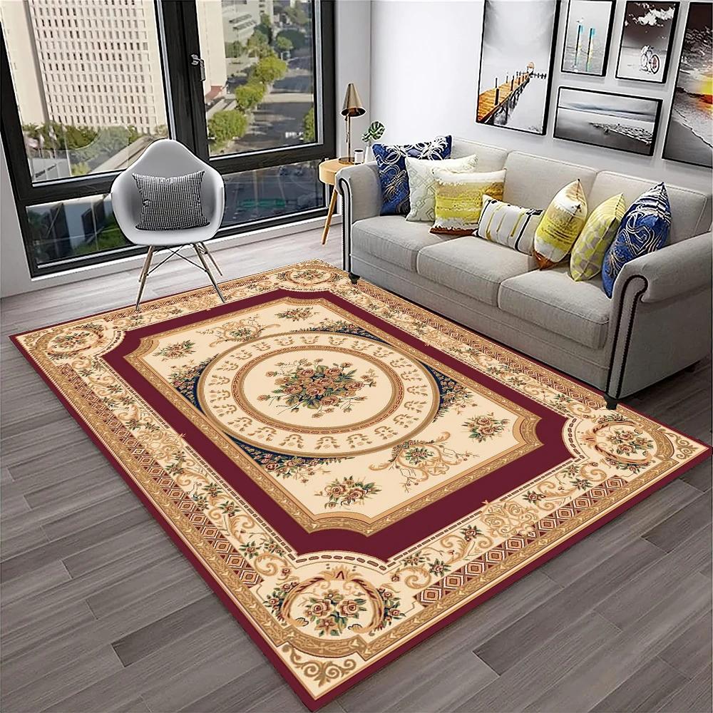 Persian Turkey Bohemian Flower Carpet Rug for Home Living Room Bedroom Sofa Doormat Kitchen Decor,Area Rug Non-slip Floor Mat