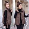 Cotton vest short women's autumn and winter new loose and thin temperament stand-up collar versatile cotton vest