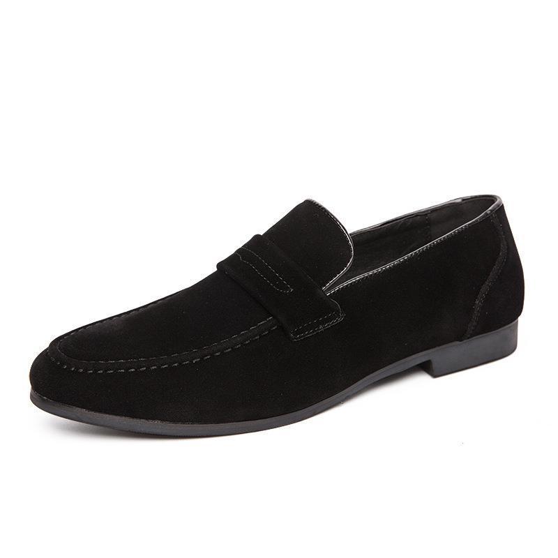 Men s Large Suede Slip-On Loafers - British Style Casual Leather Shoes Size 39