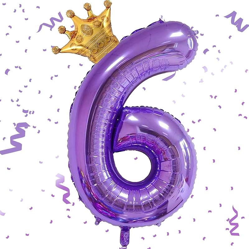 Purple 1 Balloon 40 Inch,Giant Number 1 & Mini Crown Balloons Set for Girl Boy 1st Birthday Party Decorations,Purple Birthday Party Decorations