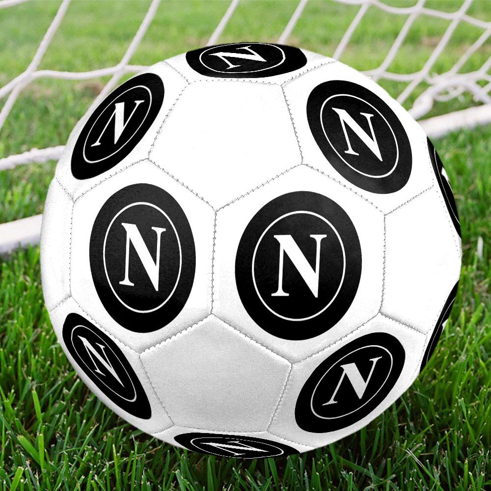 SSC Napoli Size 5 Soccer Ball, Machine-Stitched PVC, Durable & High Bounce, All Ages Fit, Fan Merchandise, Matches & Outdoor Use.