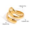 Yori 18K Gold Plated Stainless Steel Curved Minimalist Ring Sleek Everyday Formal Wear with Durable Luxe Shine