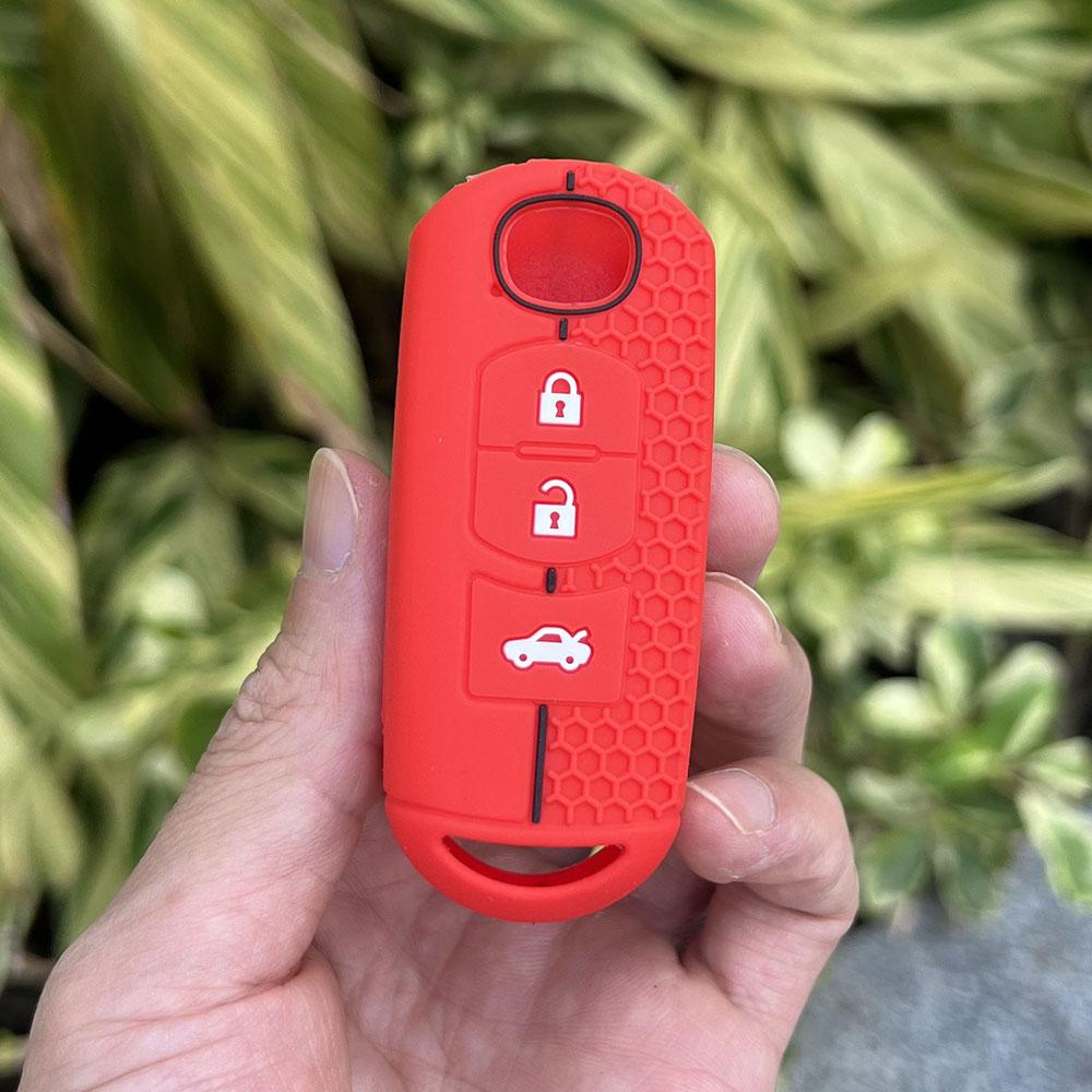 

Silicone Car Remote Cover Keychain Accessories for Mazda 2 3 5 6 8 Atenza CX5 CX-7 CX-9 MX-5 RX Rubber Key Case Protector Shell красный
