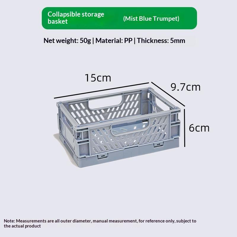 1Pcs Mini Foldable Storage Basket, Home Desktop Clutter Organizer Box, Portable Multi-Functional Solid Color Storage Basket