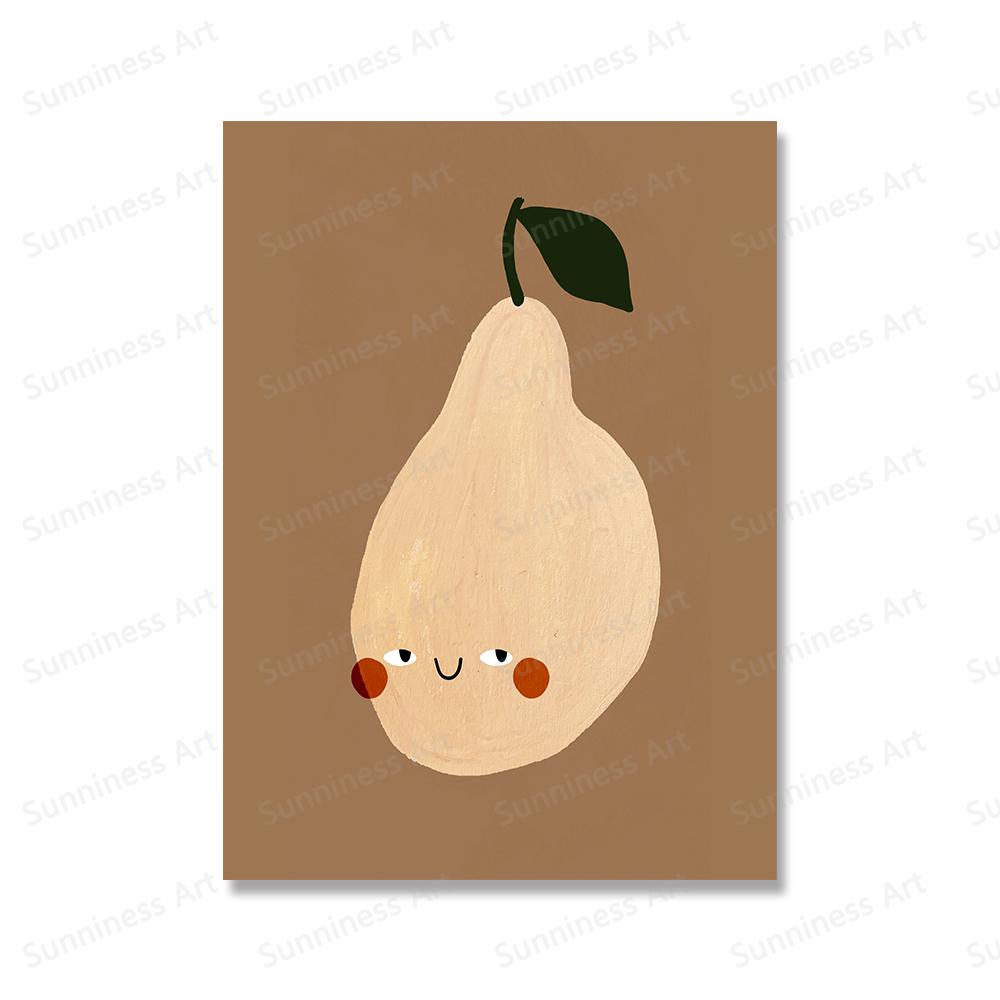 Hund Gans Kaninchen Bär Wildflower Cartoon Poster Obst Apfel Birne Wand Kunst Leinwand Malerei Drucke Bilder Baby Kinder Zimmer Dekor