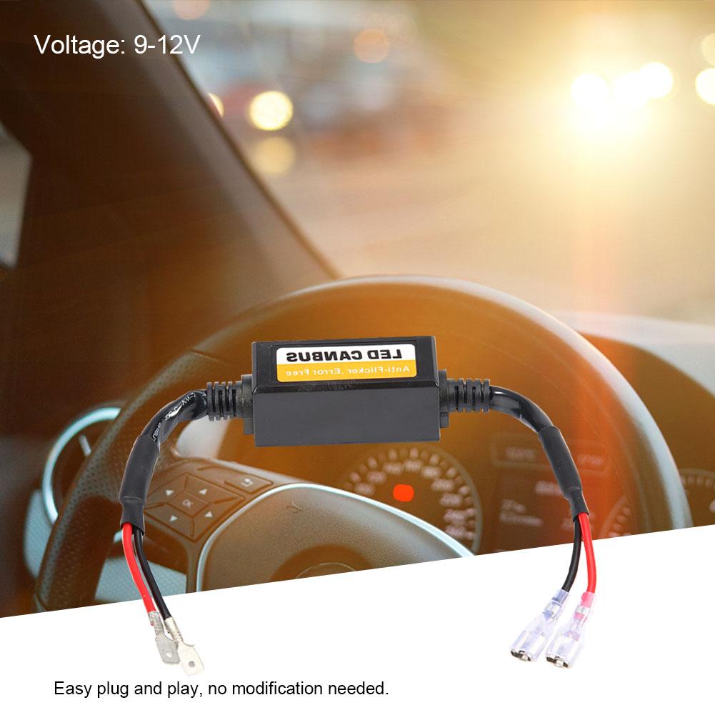 1Pair H1 H3 Canbus LED Headlight Decoder Device Anti Flicker Resistors Error Canceller