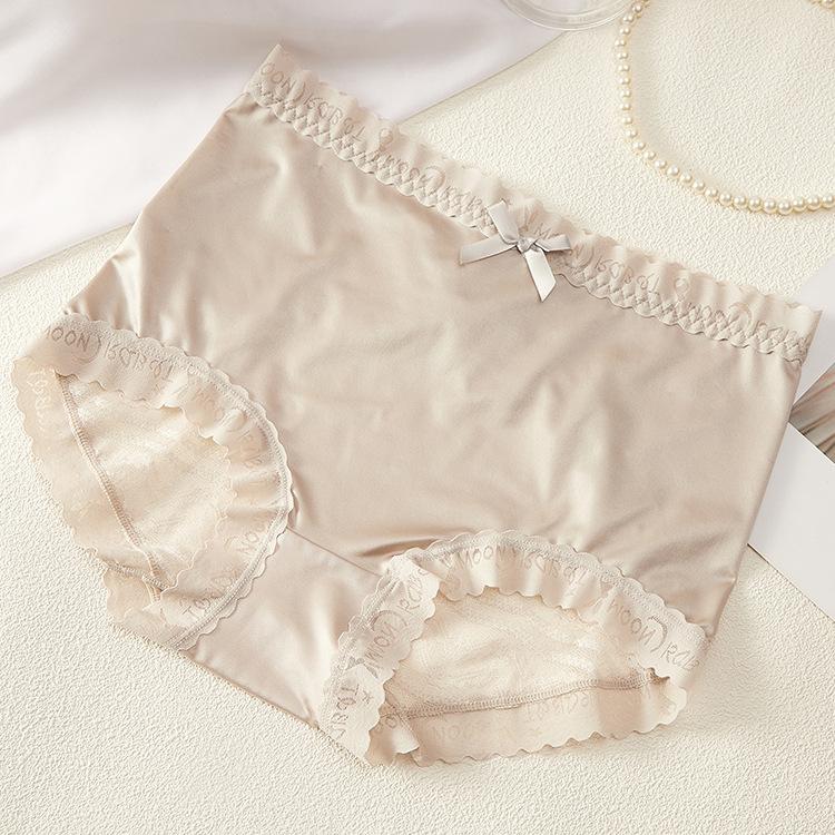 Velká velikost Dámské Letní Nový styl Sexy Průsvitné Krajkové Bez otlaků Ledové hedvábí Zvedající břicho Bokový balíček Boky Vysoký pas Trojúhelníkové kalhotky