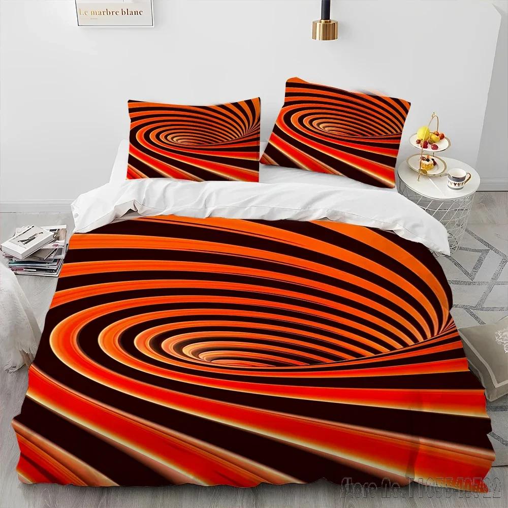 3D Visual Illusion Geometric Duvet Cover Set HD Comforter Cover for Kids Bedding Sets Bedclothes Bedroom Decor