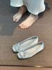 Evening Wind Ladyshoes Women's 202 Years 5 Early Autumn New Models Not Tired Feet Square Buckle Rhinestone Flats with Skirts Shallow Mouth Single Shoe