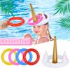 Einhorn Aufblasbares Ringwurfspiel Spielzeug Kinder Geburtstagsfeier Gastgeschenke Geschenke Hawaiianische Sommer Strand Poolparty Dekoration Zubehör