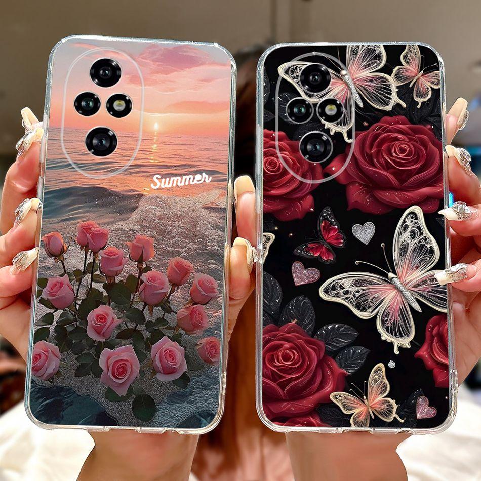 For Honor 200 Pro Honor200 Elegant Floral Butterfly Phone Case For Honor 200 200Pro Soft Silicone TPU Cases