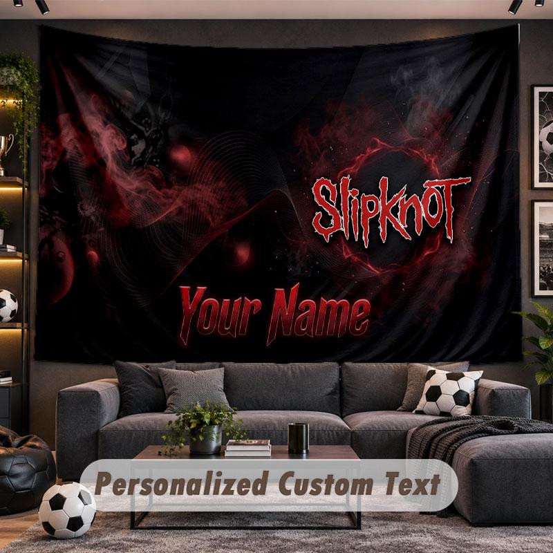 Wall Hanging Tapestry Custom NameSlipknot Pattern Personalized Printed Fabric Wall Decor