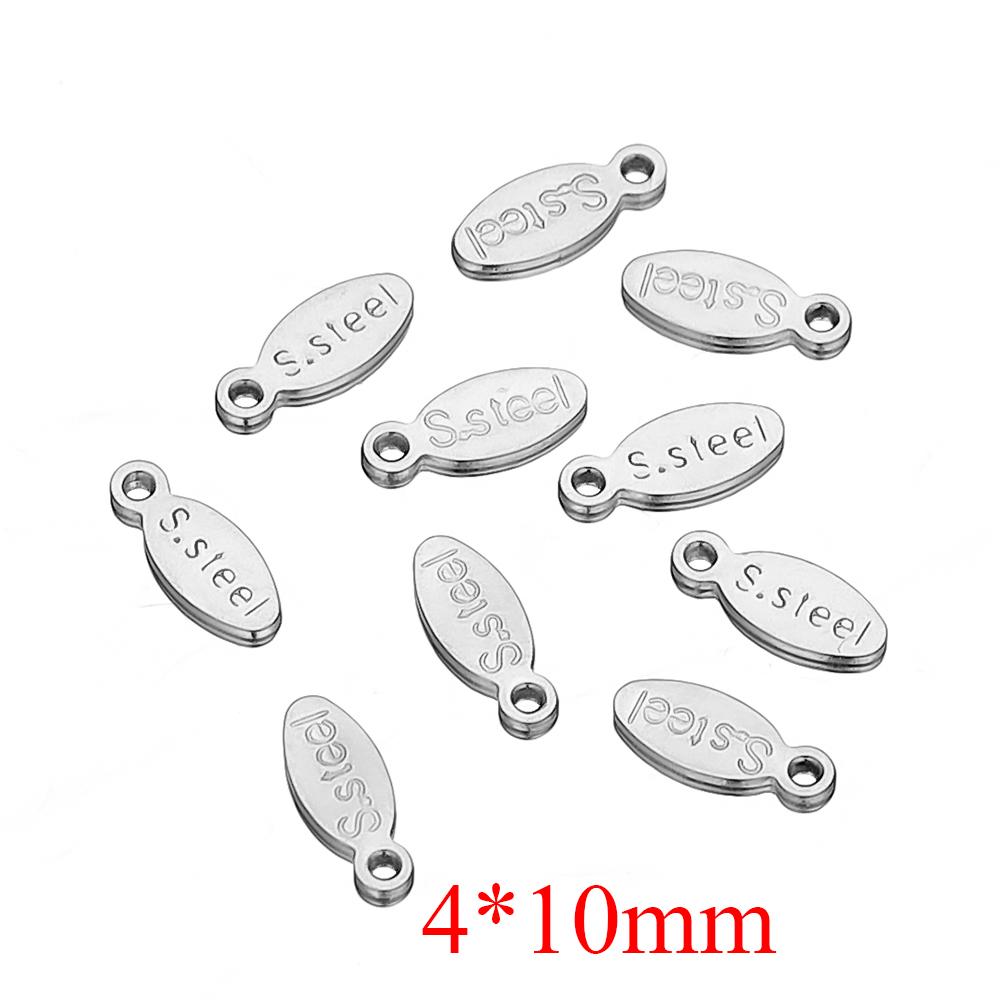 50pcs Stainless Steel Small End Tail Charm Pendant Necklace Extender Chain Charms for DIY Jewelry Making Crafts Accessories