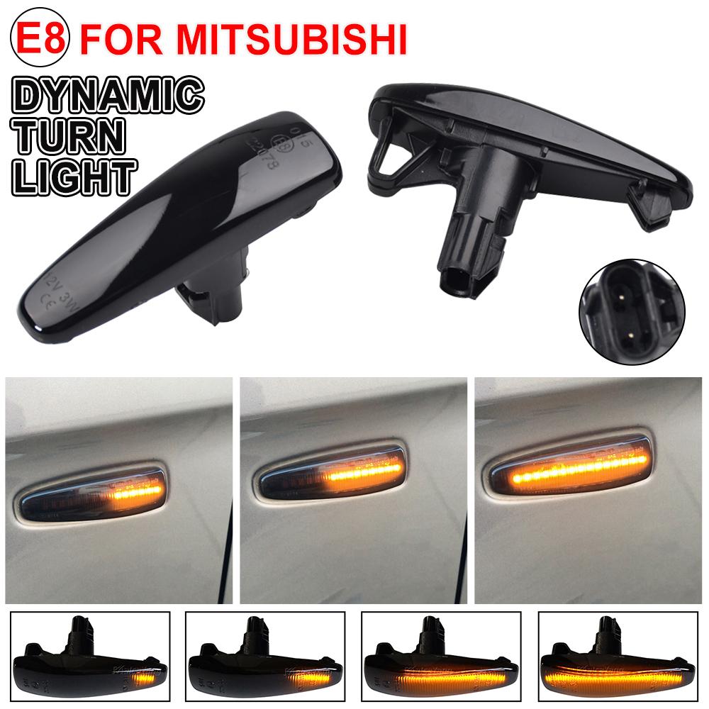 LED Side Fender Dynamic Turn Signal Light Marker Lamp For Mitsubishi Lancer Evolution Evo X Outlander Sport RVR ASX Mirage 2014+