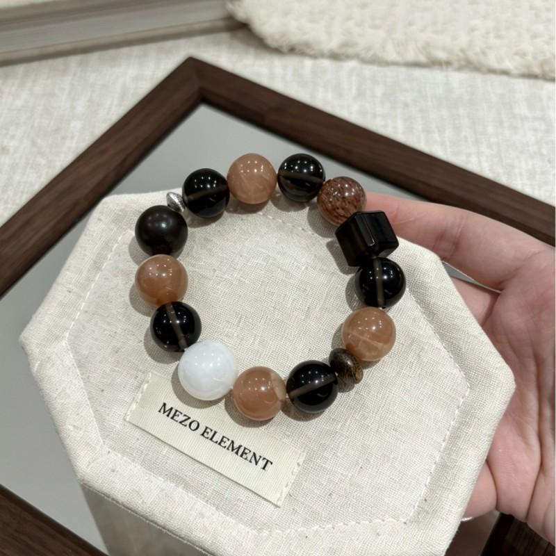 Natural Orange Moonstone Quartz Ghost Crystal Black Gold Super Seven Bracelet Elegant Skin-flattering Unique Birthday Gift