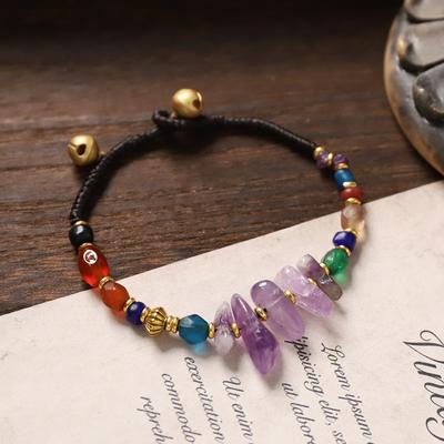 Natural Crystal Retro Woven Bracelet Niche Design High-end Bracelet Bracelet Bracelet Women's Accessories