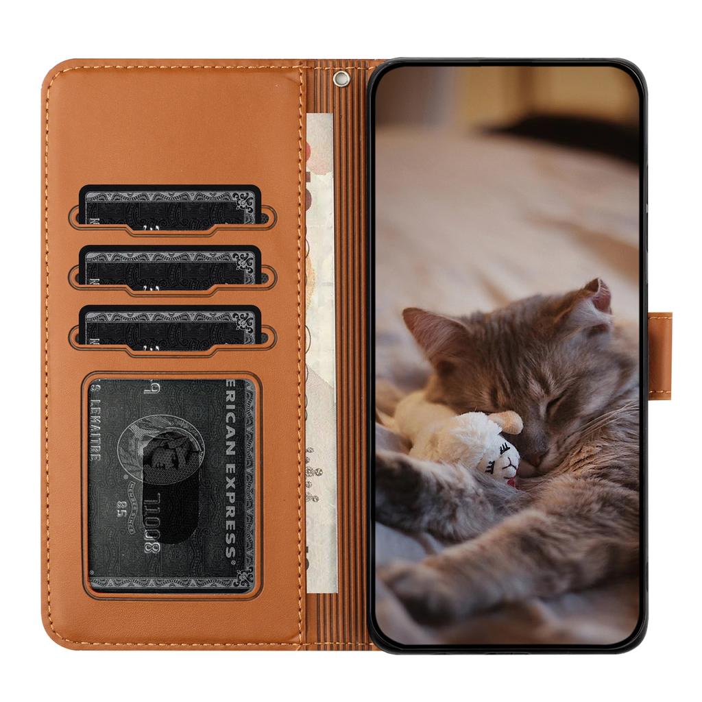 Wall Cats Imprinted Phone Cover for iPhone 15,Stand Wallet Anti-drop Leather Case with Strap