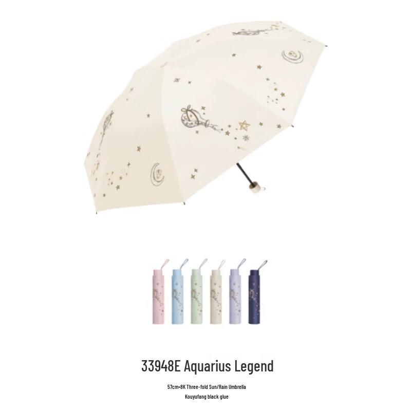Paradise Bottle Legend 8-Rib Three-Fold Sun/Rain Umbrella
