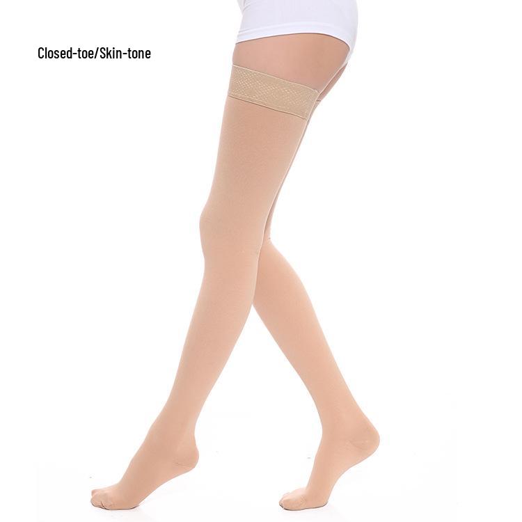 Level 2 Medical Compression Open-Toe Long Leg Sleeves - High Elastic, Slimming, Blood Circulation Support Socks.