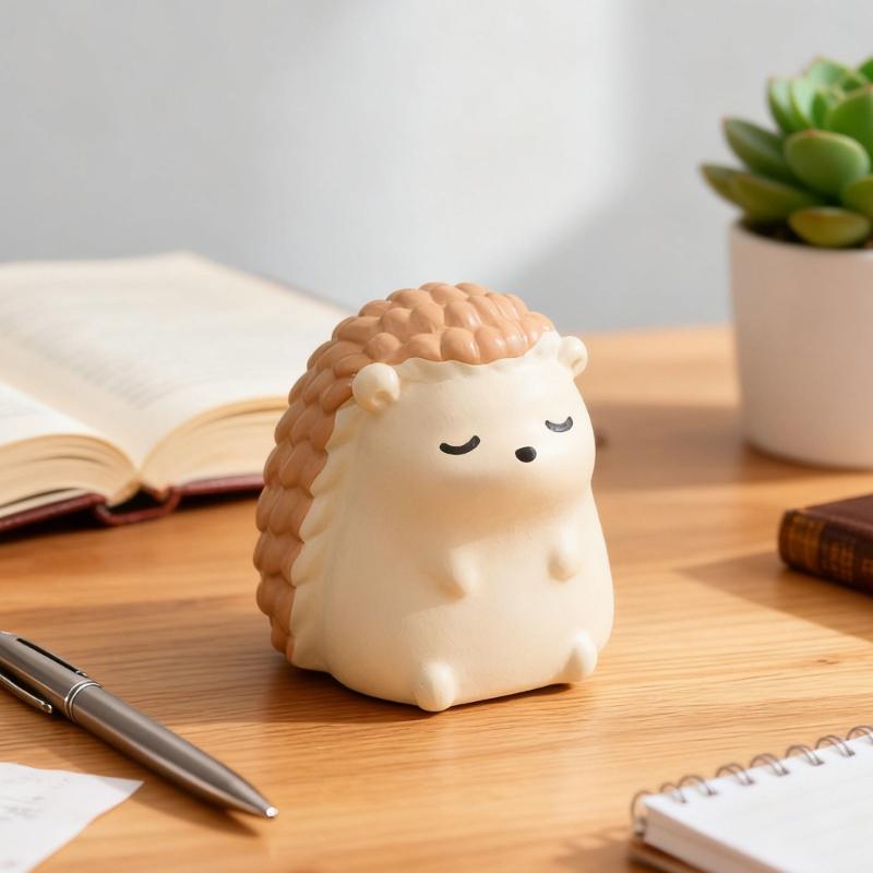Set of 7 Cartoon Hedgehog Miniature Sculptures Tabletop Ornaments for Garden Landscape Decoration Terrariums Art Gift