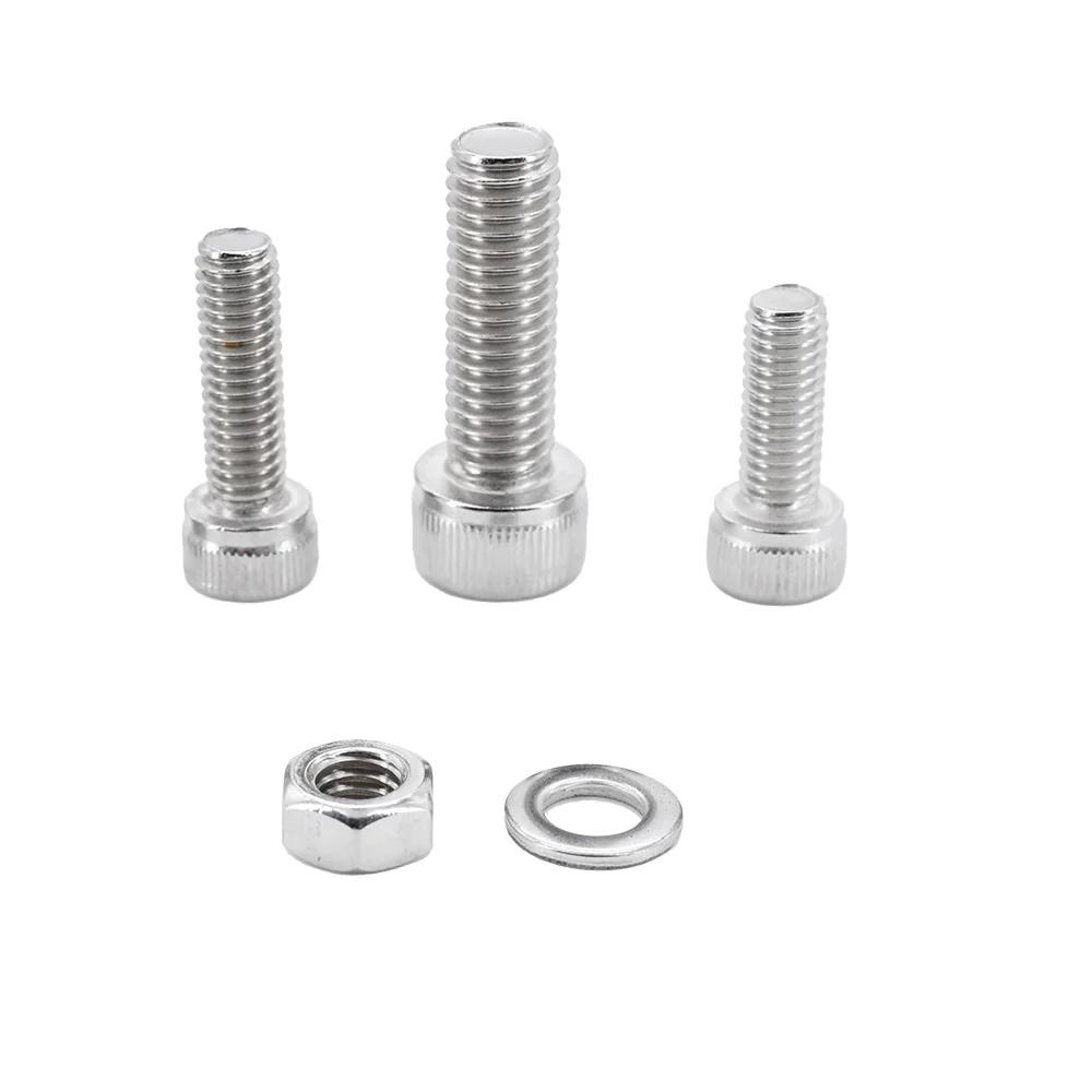304 Stainless Steel Hex Socket Screw Bolt Nut Washer Set M2 M3 M4 M5 M6 Metric Thread Metal Machine Screws Gasket Assortment Kit