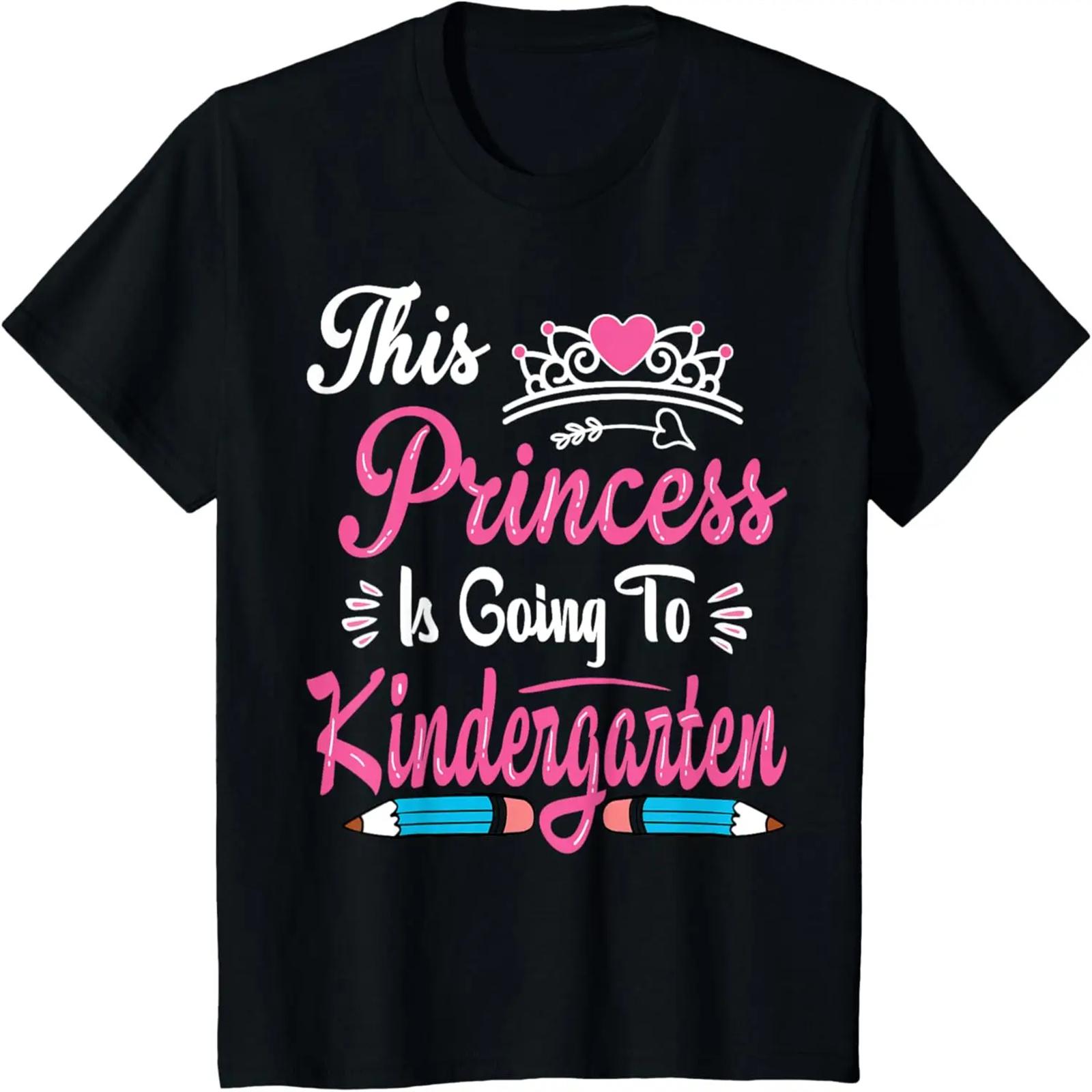 Kids Princess Going To Kindergarten Shirt Girls Back to School T-Shirt S