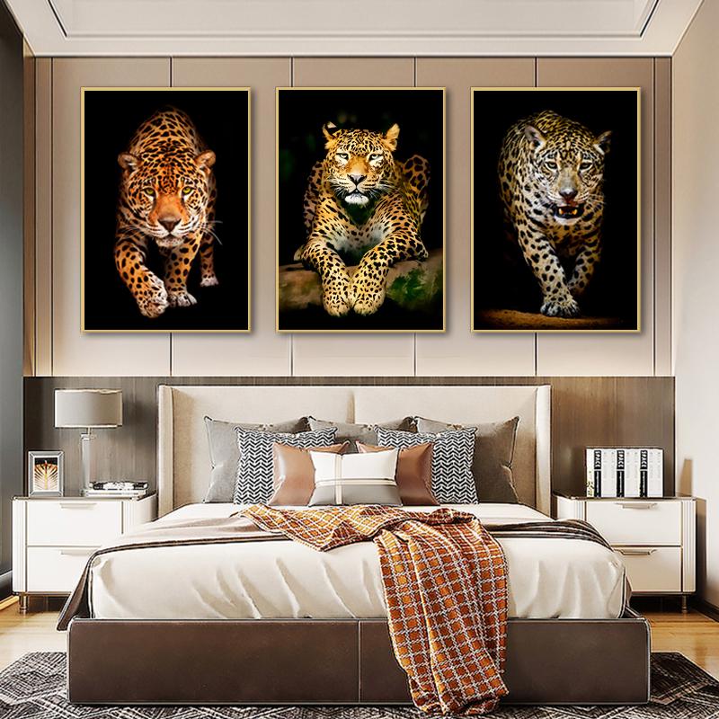 Chůze Leopard Plakáty Tisky Plátno Malba Divoká Zvířata HD Obrázky Nástěnné Umění Panter Dekorace Obraz Pro Dekoraci Obývacího Pokoje