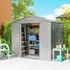 7 x 4ft Lockable Metal Garden Tool Storage Shed Storage - Light Grey