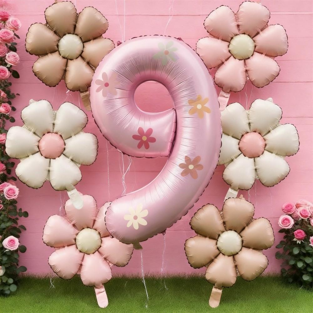 Large 0-9 Number Balloons 32inch Daisy Balloons Set Birthday Party Decorations Supplies