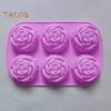 Kuchenform, flexibel, antihaftbeschichtet, Rosenblütenform, Silikonform, 6 Gitter, Pralinen, Geleeform für die Küche zu Hause
