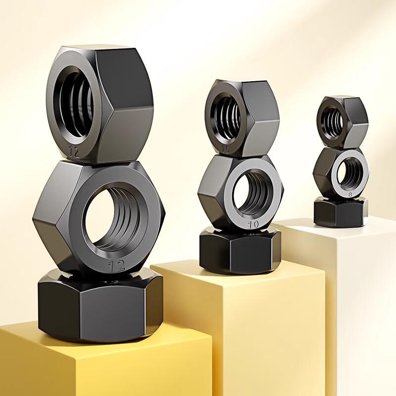 M8 Blackened Hex Nuts, Grade 8.8