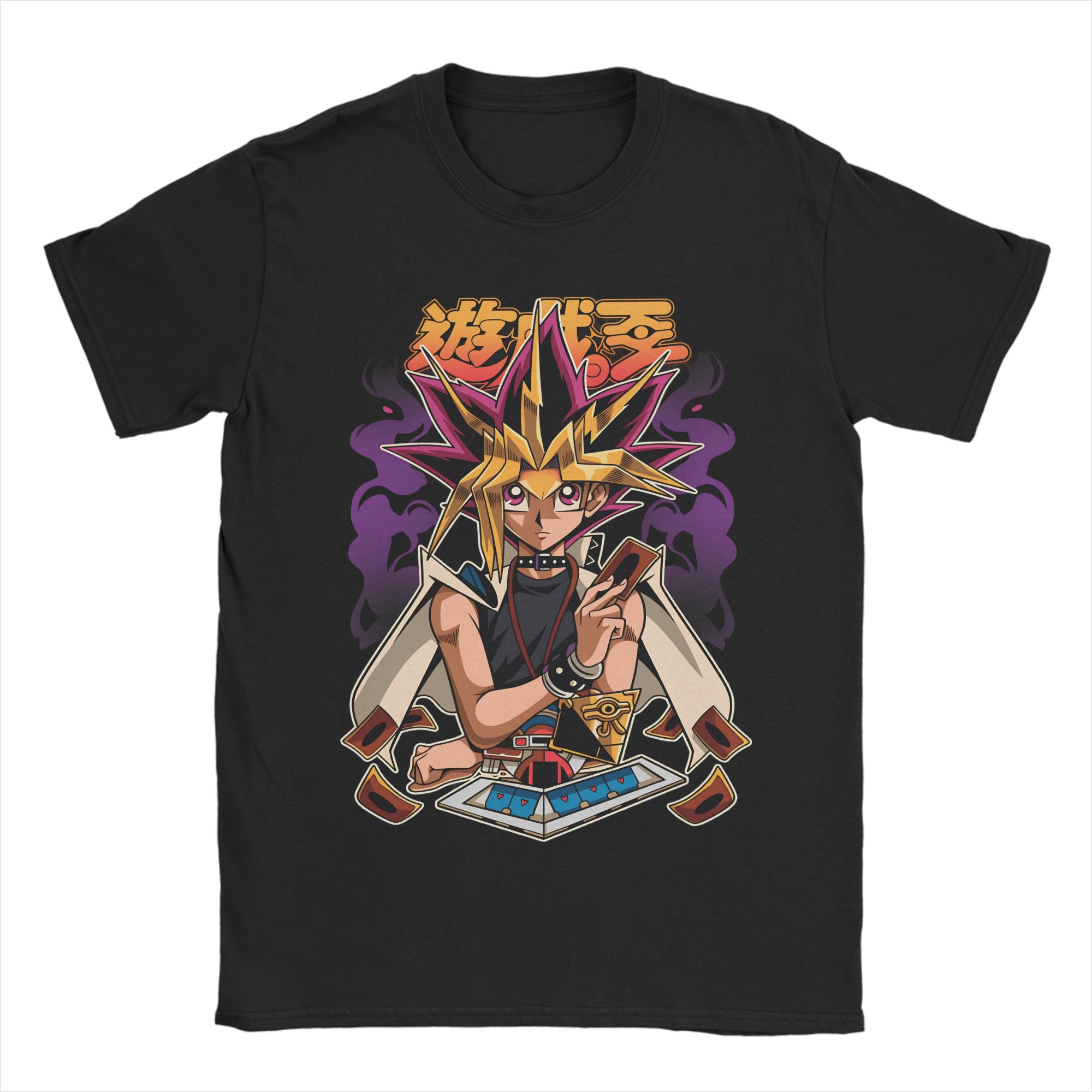 

Mens Womens Yu-Gi-Oh Game Yami Yugi T Shirt Pure Cotton Print Tee Shirts Top Clothing 4XL