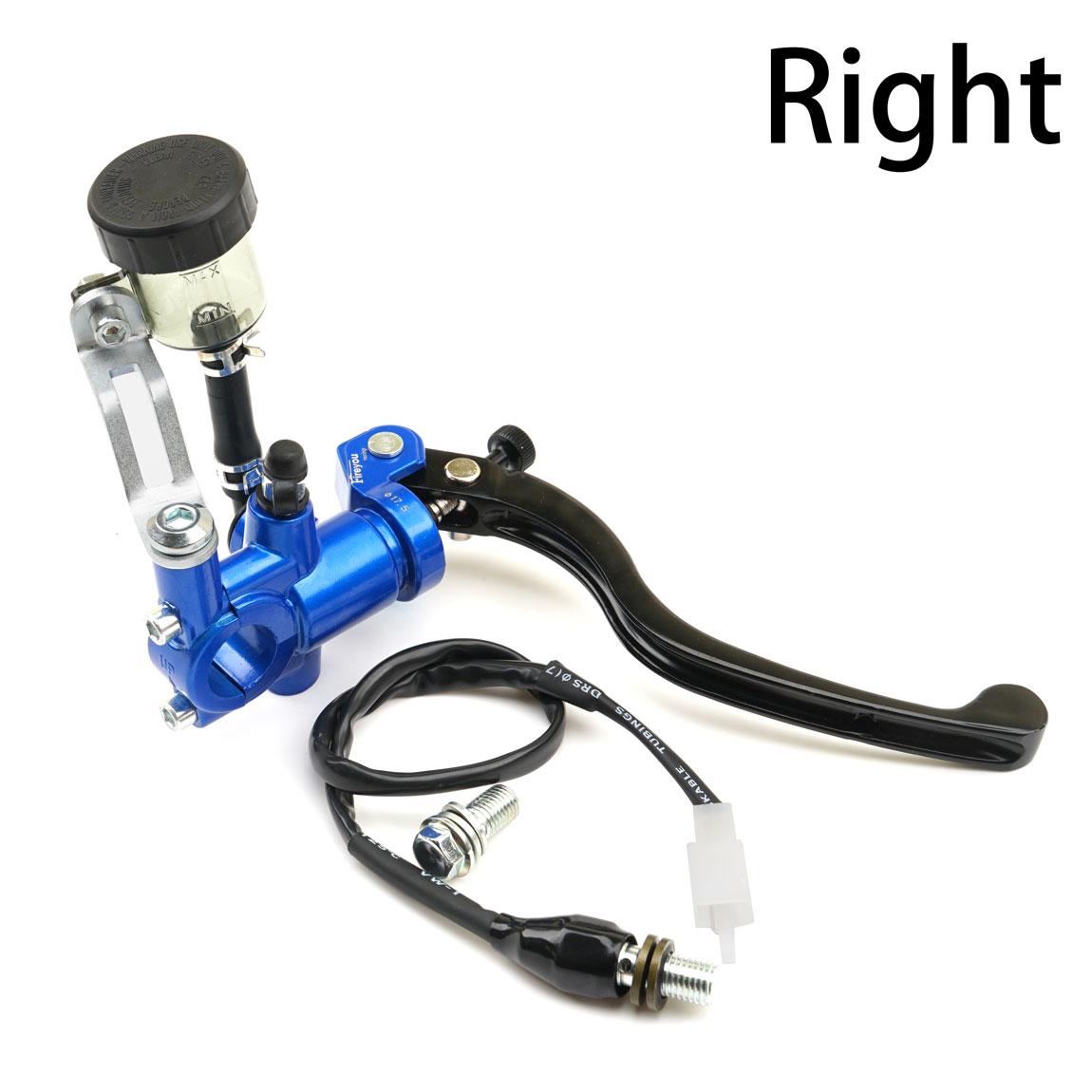 

17.5x18mm Piston Motorcycle Brake Pump Cutch Perch Hydraulics Master Cylinder Lever for Adelin PX1 Honda Yahama Suzuki Moto Right Blue