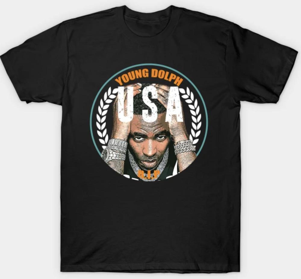 Young Dolph USA  Adult Small-3XL XXXL Black Fan Art Unisex T-Shirt M