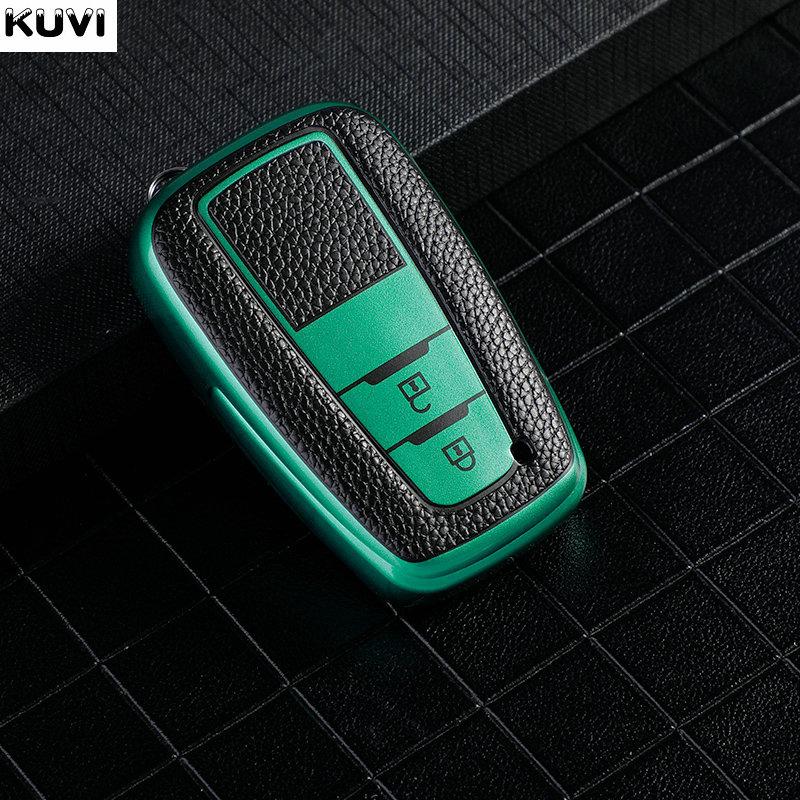Leather Tpu Car Remote Key Case Cover Shell Fob For Toyota Corolla Prius Camry Chr C-Hr Rav4 Altis Land Cruiser Prado Keyless