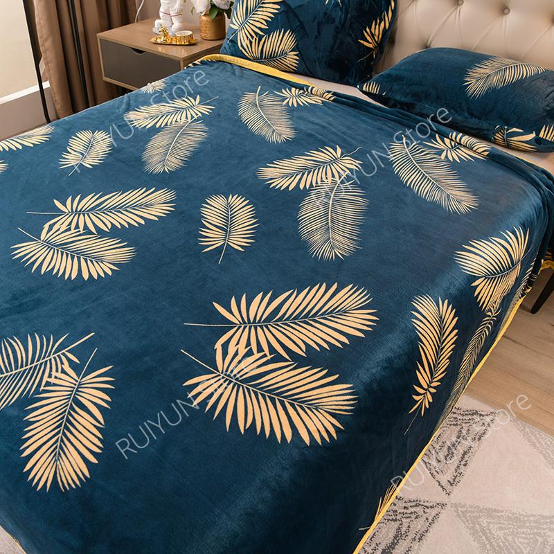 Newly Printed Winter Thicken Blanket Soft Coral Fleece Blanket Car Travel Blanket Bedspread Office Lunch Air-Condition Blanket