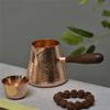 B97A-500Ml Pure Copper Latte Pitcher Milk Jug With Wooden Handle Kettles Hammer Handcraft Drinkware Tableware