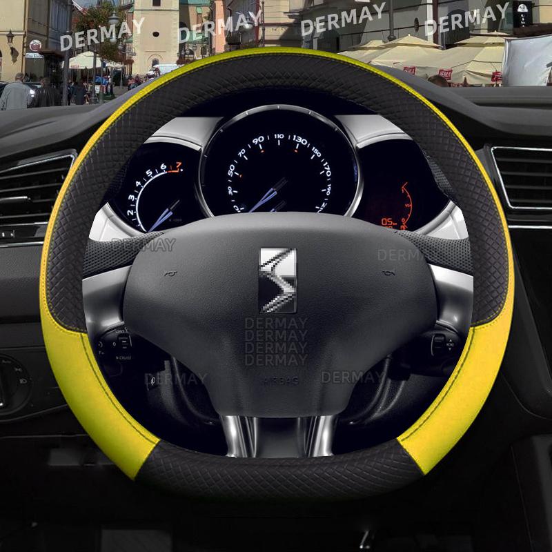 For DS 3 Citroen DS3 Citroën DS3 Crossback Car Steering Wheel Cover PU Leather Non-slip Auto Accessories
