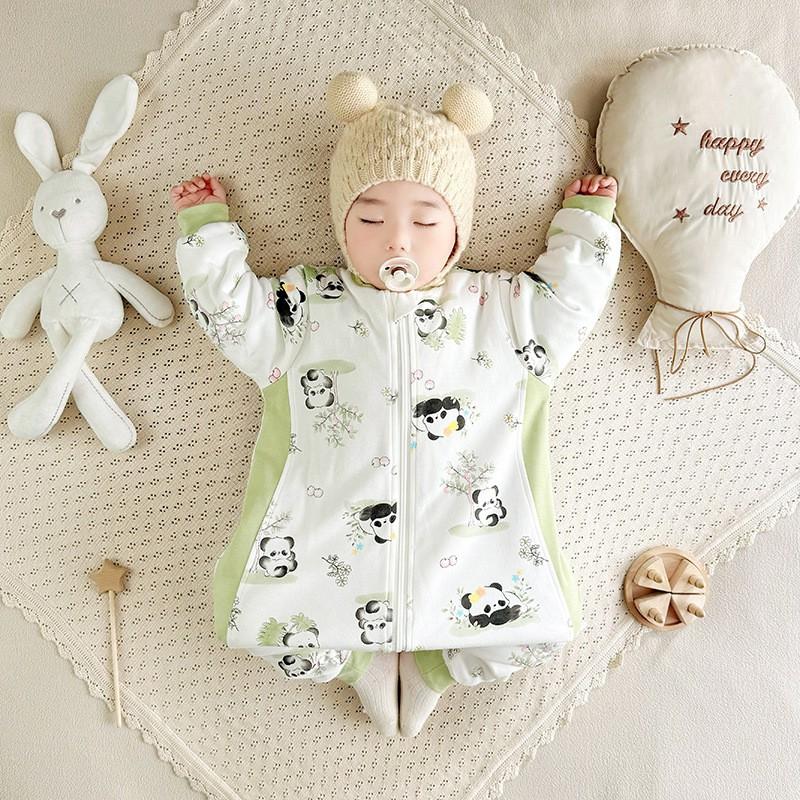 Cotton Warm Sleeping Bag Toddlers With Zipper Anti-Kick Design Cartoon Print A-Grade Safety